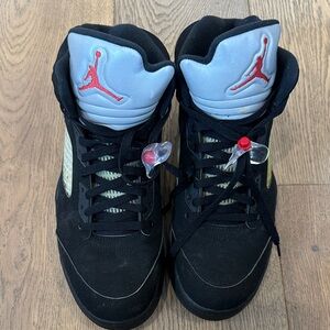 Jordan Black and White Sneakers with Red Accents